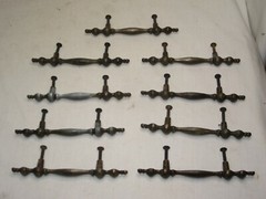 9 vintage handles handle knob back plate pulls knobs 3″ center 5 7/8″ total .A