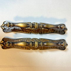 2 Amerock 177 Canada XL Carriage House Dark Brass Pull Handle and Backplate Vnt