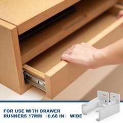 Durable Plastic Drawer Track Socket Back Plates – 2 Pair Mounting Brackets for R