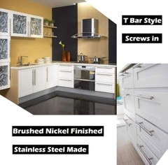 6 Pack 3″ Hole Center, 5″ Overall Length Kitchen Handles – Brushed Nickel
