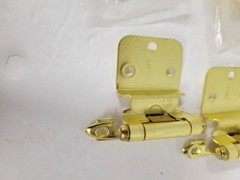 Amerock BP3428-3 Polished Brass Self-Closing Face Mount 3/8″ Inset Hinge Pair