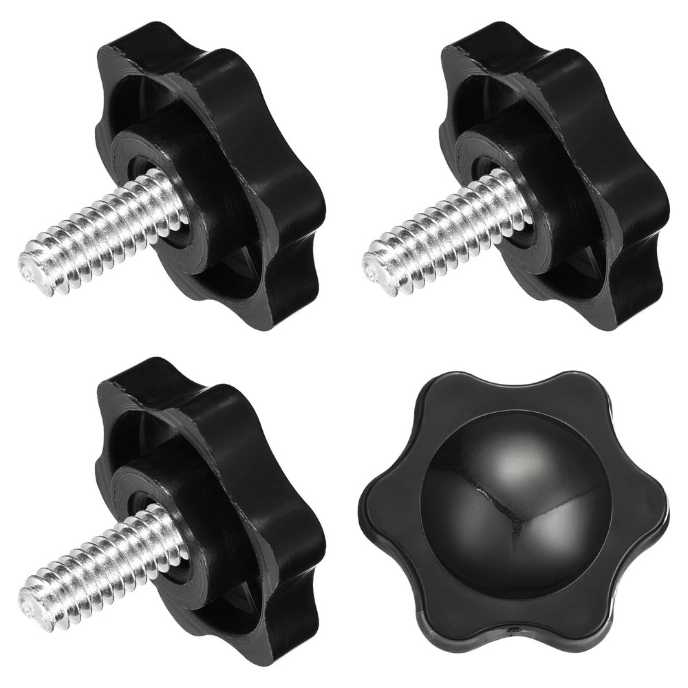 4Pcs Clamping Screw Knob, M6 x 14mm Hex Shaped Star Knob, 25mm Dia