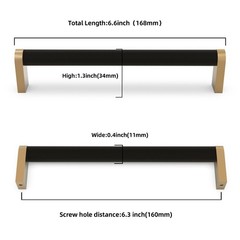 KOMOTIA 10 Pack Matte Black and Champagne Bronze Cabinet Pulls knurled 6-1/4 …