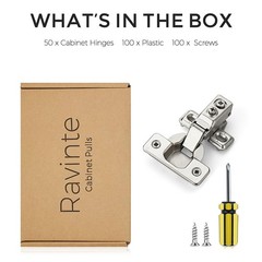 50 Pack 25 Pairs 5/8 Inch Overlay Brushed Nickel Short Arm Kitchen Cabinet Hi…
