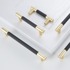 10 Pack 3Inch Mattle Black and Brushed Gold Kitchen Cabinet Handles Knurled Cabi