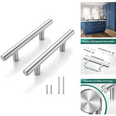 30 Pk Brushed Nickel Cabinet Handles 3 Inch Hole Center Stainless Kitchen Pulls