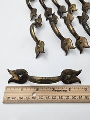 Antique Keeler Brass Co Tulip Drawer Pull Centers Yellow Brass Cabinet Pull 25