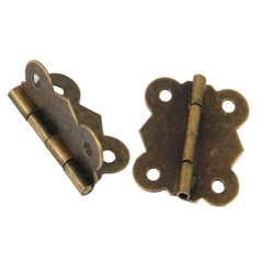 12 Pcs Jewelry Hinges, Antique Bronze Small Hinges with 48 Screws