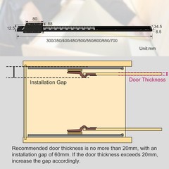 Pocket Door Slides 26 Inch, 30 lb Load Pocket Door Hardware, Full Extension B…