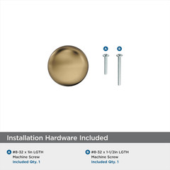 | Cabinet Knob | Burnished Brass | 1-1/4 Inch (32 Mm) Diameter | Edona | Drawer