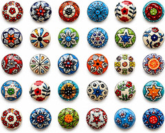 20 X Mix Vintage Look Flower Ceramic Knobs Door Handle Cabinet Drawer Cupboard P