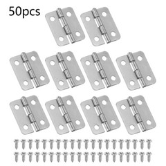 50Pcs 18*16mm Silver Mini Hinge For Wooden Box Toolbox Jewelry Box Door Hardware