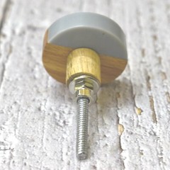 Three Tone Gold Designs Wood Resin Door Knobs, Vintage, Shabby Chic Set of 6