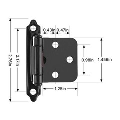Lot Kitchen Cabinet Hinges Self Closing Face Mount Cupboard Door Hinge w/ Screws
