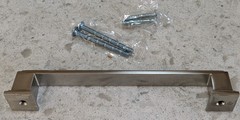 9 Pack Brushed Satin Nickel Square Cabinet Handles – 5” Hole Centers 6 3/4″ Long