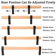 Pack of 4 Adjustable Wood Cabinet Hardware Handles,Unfinished DIY Pulls,Adjus.