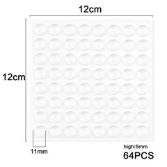 64pcs Drawer Cabinet Rubber Bumpers Self Adhesive Pad Clear Dots Sound Dampening
