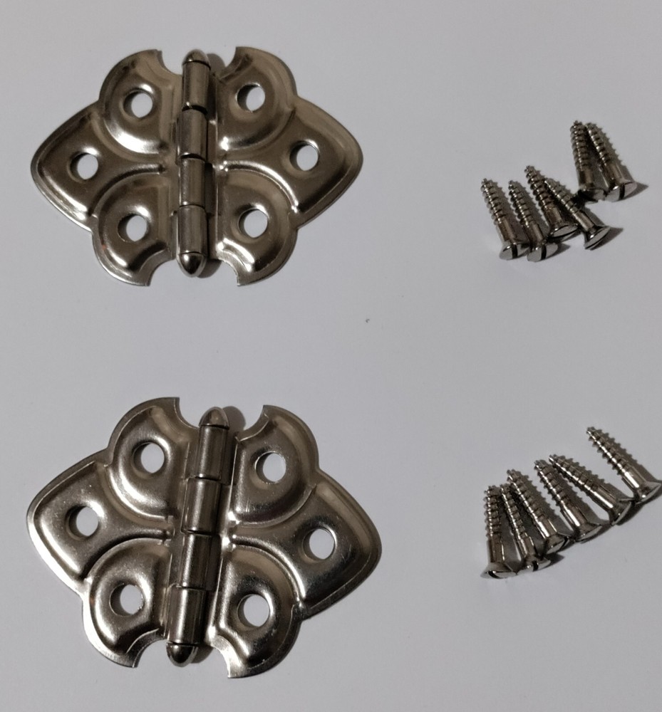 Vintage Butterfly Ornamental Hinges Made in USA New Old Stock NOS