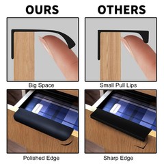 5 Pack Adhesive Edge Finger Pulls for Cabinets，Kitchen Aluminium Alloy Concea…