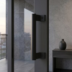 Sliding Patio Door Handle Aluminum Alloy with Ergonomic Grip Black Finish