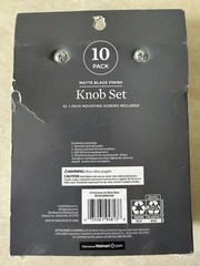 Knob Set (Matte Black Finish) — Pack of 10 Knobs — Better Homes & Gardens — New