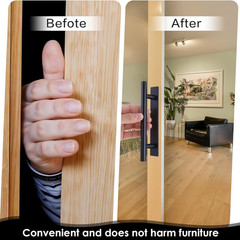 8 Pack Adhesive Cabinet Handles Black Stick On Drawer Pulls No Drill