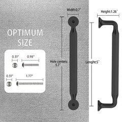 Matte Black Cabinet Pulls Set of 10 5 Inch128mm Hole Centers Handles