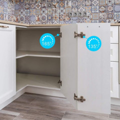2 Pack 1 Pair 135 Degree Lazy Susan Hinges Full Overlay Concealed for Cabinet, C