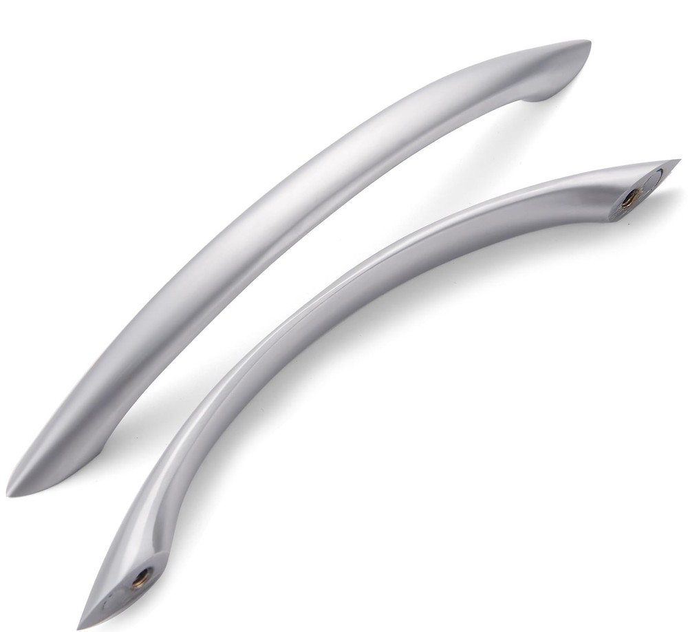 Cabinet Handles 5 Inch Brushed Nickel Curved Drawer Pulls, 30 Pack