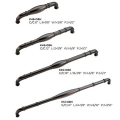 8″ Oil-Rubbed Bronze Williamsburg Appliance Pull, Large Handle, Hickory K48-OBH