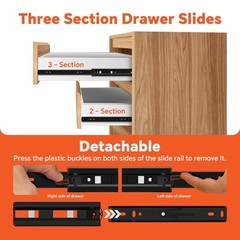 ToBeGreat 14 Inch Side Mount Drawer Slides, Black, Full Extension, 1 Pair | 1…