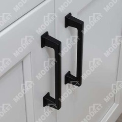 Solid Matte Black Square Cabinet Door Handles Pulls Knobs Kitchen Bath Drawer