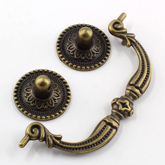 4Pcs 3.75 Inch Hole Center Vintage Drop Bail Drawer Pull Handles, Antique Bronze