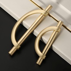 10 Pack Brushed Gold Cabinet Pulls 5 Inch(128MM) Hole Centers Kitchen Cabinet