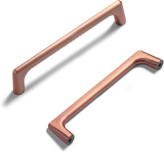 Brushed Copper Cabinet Pulls with 5”Hole Centers, Modern Style Zinc Alloy Cabin