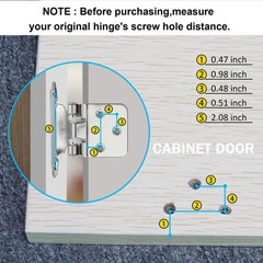 50 Pack Cabinet Door Hinges, 1/2 Inch Self Closing Overlay Hinges for Face Frame