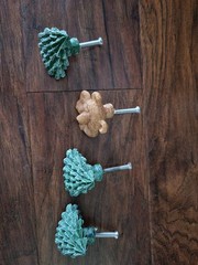 Pine Trees And A Bear Resin Dresser Drawer Pulls Set Of 4