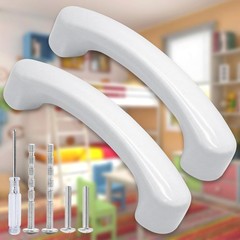 Qjaiune 2pcs Ceramic Arch White Drawer Pulls, Cute 2 Pack, + Shape