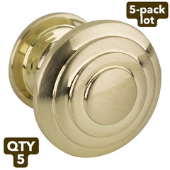 5-pack Amerock True Elegance Brushed Brass Mushroom Round Cabinet Knob 1-1/4″