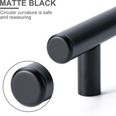 10 Pack Cabinet Pulls Matte Black Stainless Cabinet Handles, for Kitchen and