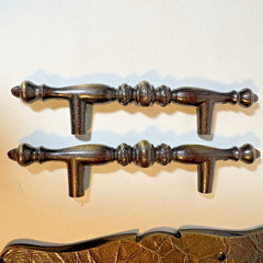 2 Amerock 177 Canada XL Carriage House Dark Brass Pull Handle and Backplate Vnt