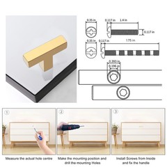 Redunest Cabinet Pulls Single Hole Mount(No Centers), Gold