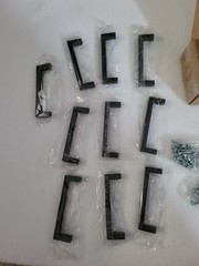 Ravinte 10 Pack Solid 3-1/2 Inch Center to Center Slim Square Bar Drawer Handles