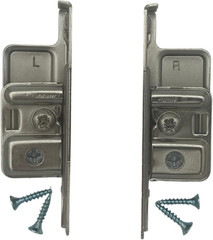Metabox Drawer Front Fixing Bracket, Nickel, Right and Left, Screw-On, 1 Pair, Z