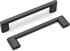 Homdiy 10 Pack 3-3/4 in. Hole Center Kitchen Drawer Cabinet Pulls, Matte Black