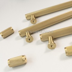 10PCS Brass Knurled Handle Furniture Handle Cabinet Drawer Door Pulls T Bar Knob