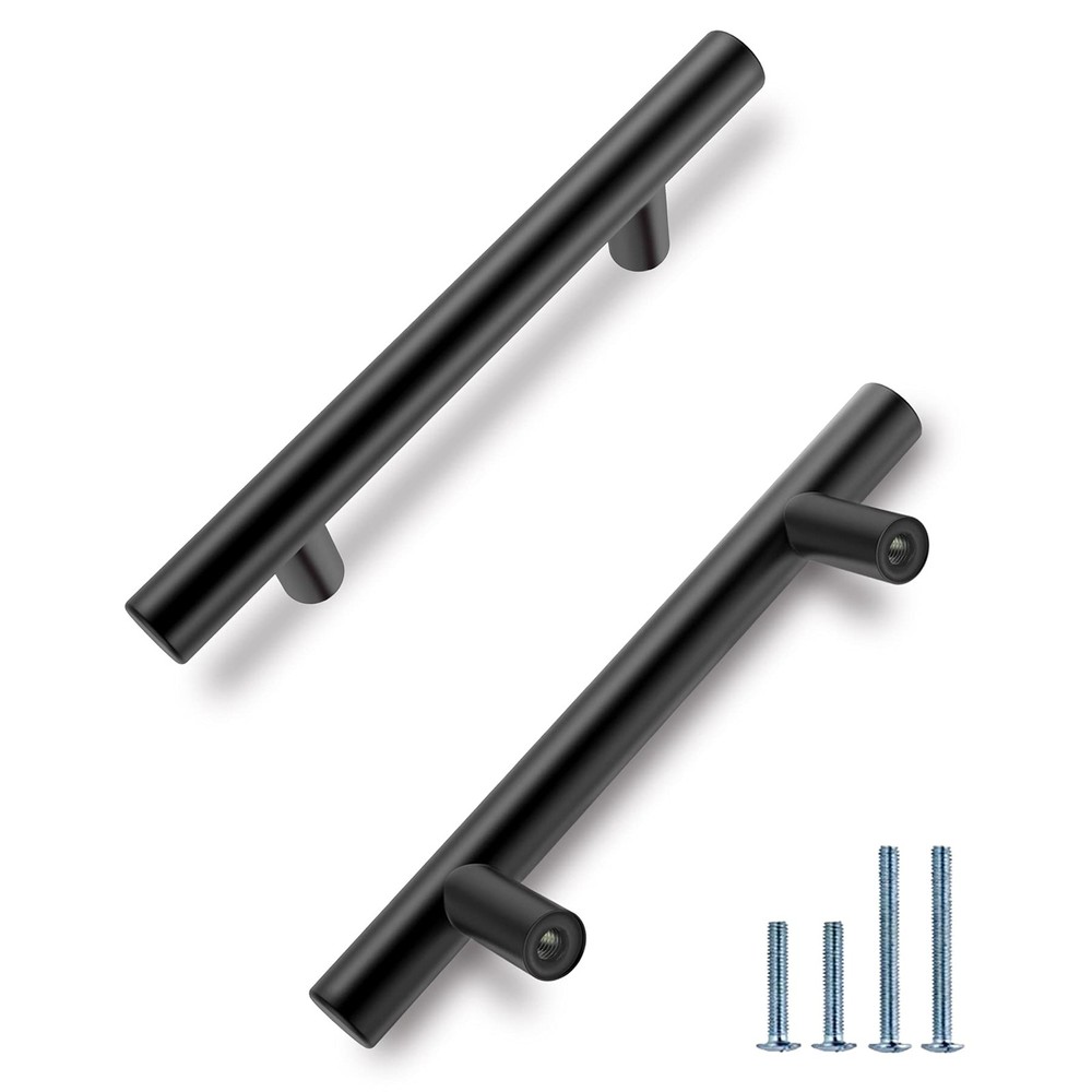 30 PCS Matte Black Stainless Steel Cabinet Drawer Handle Pull 33/4 Inch Center