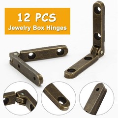 Jiozermi 12 Pcs Bronze Hinges, 90 Degree Jewelry Box Hinge Wood