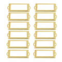 12/48pcs Metal Drawer Cabinet Label Pull Frame Handle File Case Name Card Holder