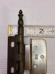 Lot of 2 Brass Steeple Tip Cabinet Hinges 3/8”Offset Antique Victorian Era Style
